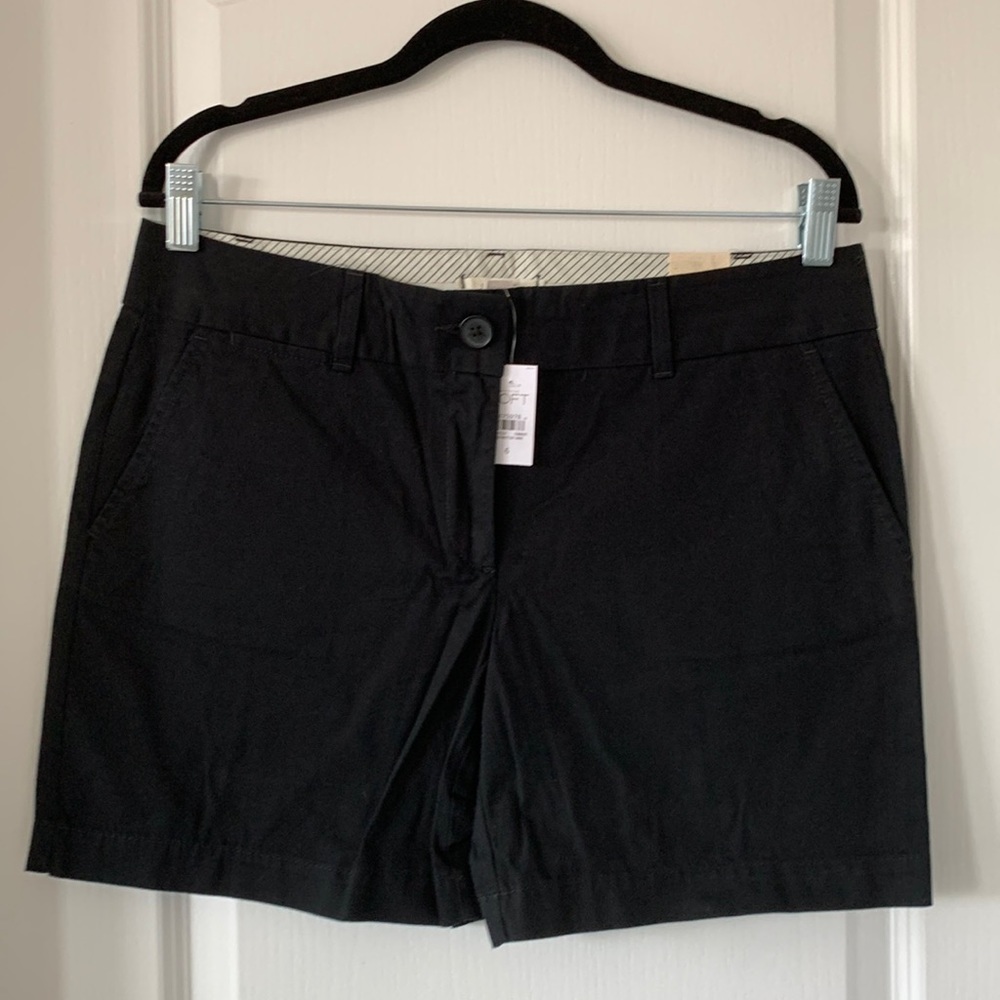 LOFT Black 100% Cotton 6” Inseam Shorts Size 6 New With Tag